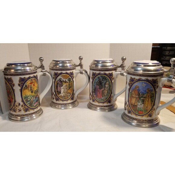 Heinrich Villeroy & Boch Limited Edition Richard Wagner 4 x Beer Steins Set